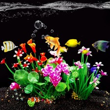 Aquarium Artificial Lotus Plants Decoration Fish Tank Landscaping Plant Decor