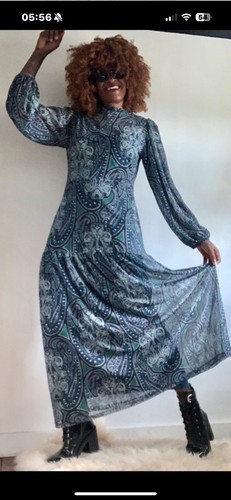 BNWT NEXT GREEN MULTICOLOURED PAISLEY PRINT LONG MAXI DRESS SIZE:14 - Picture 16 of 21