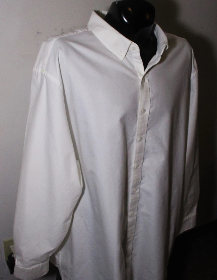 Camisa AMAZON Blanca Manga Larga "Oxford" Para Hombre Talla 4XL Alta Nueva Sin Etiquetas Foto 3 de 4
