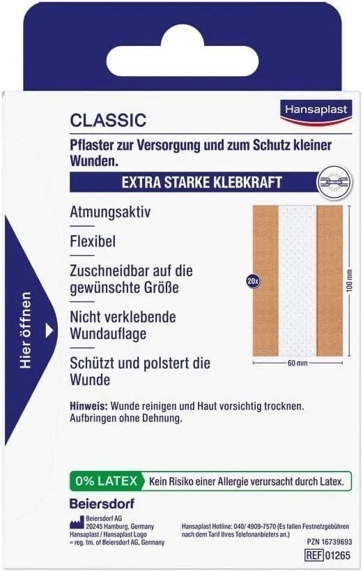 Hansaplast Classic Pflaster (2 m x 6 cm), zuschneidbare Wundpflaster mit extra s - Bild 2 von 4