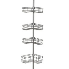 Glacier Bay Tension Pole Corner Shower Caddy in Satin Nickel