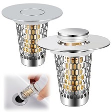 2Pack Bathroom Sink Stopper for 1-1.50in, Universal Drain Filter for US Stain...