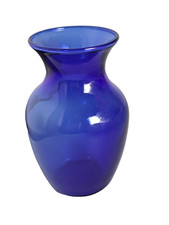 Cobalt Blue 8" Glass Flat Bottom Vase