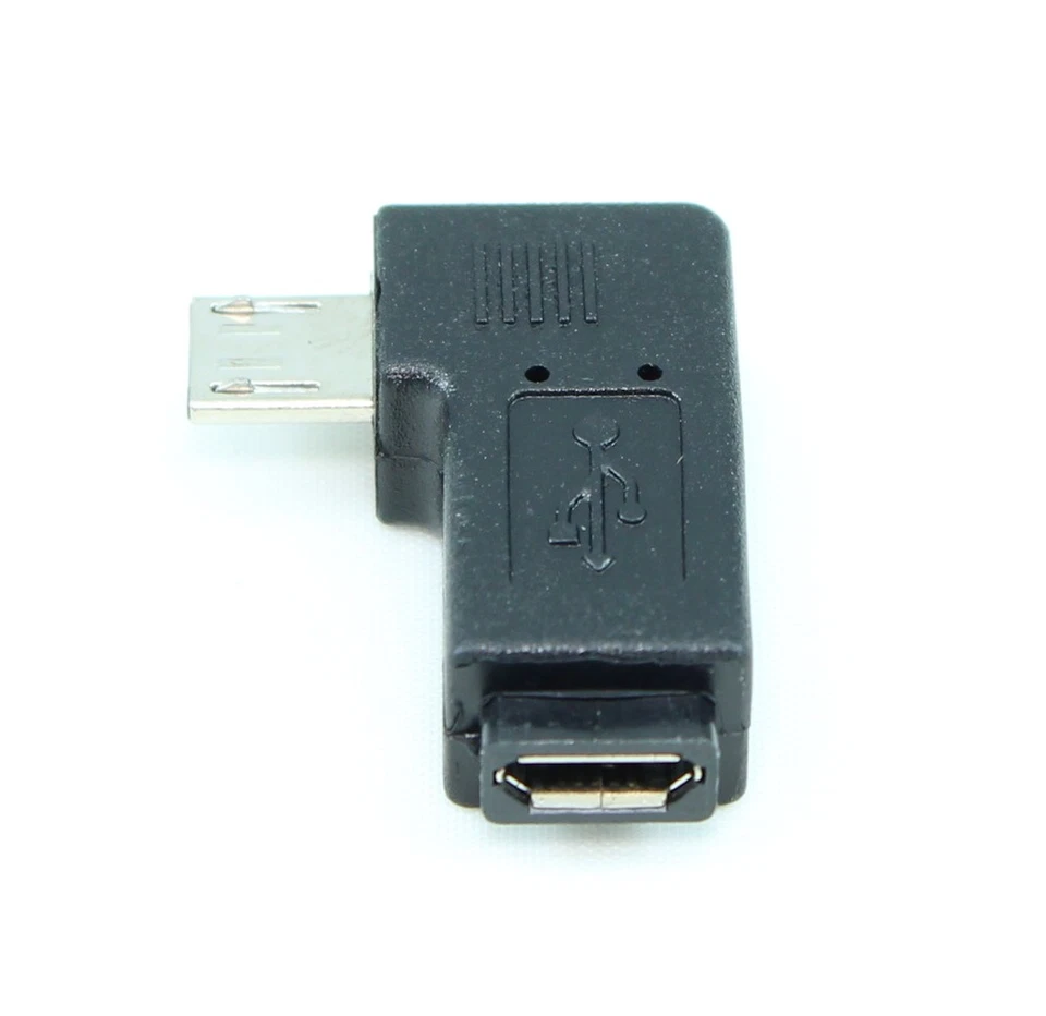 Micro USB-B Male to Micro USB-B Female LEFT Angle Adapter - Image 2 of 2