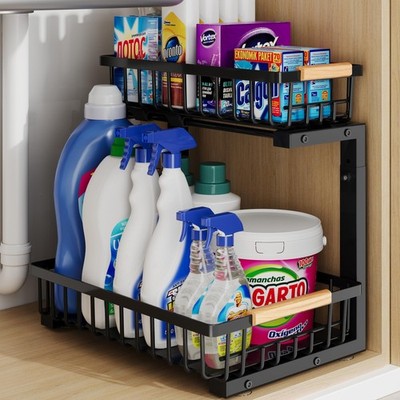 Under Sink Organizer Storage for Families: Pull Out Storage Undersink Organiz...