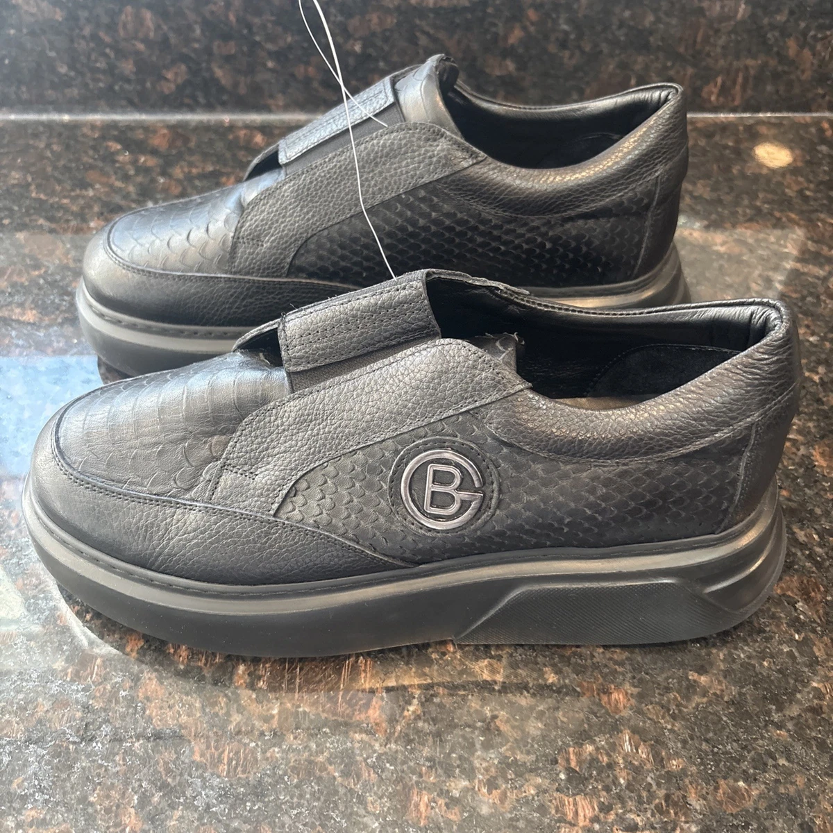 Baldinini Men 10 Loafers Black Perforated Leather Laser Cut Italy Luxury Slip-on Baldinini Perforated Loafer - Grey - Men|U4E104P1NBFO3040 main image 2