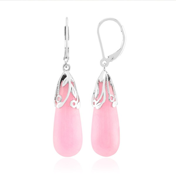 Cavill Ohrringe Damen Sterlingsilber 925 Rosa Quarz Tropfen 29,88Ct Rhodiniert-image