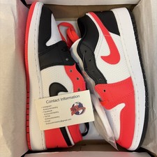Air Jordan 1 Low SE GS Sz 5.5y Mismatched Infrared Basketball Shoe FB4420 616