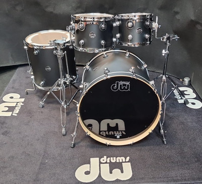 DW Drumset Performance USA Charocoal Metallic Schlagzeug Shellkit / Black Satin