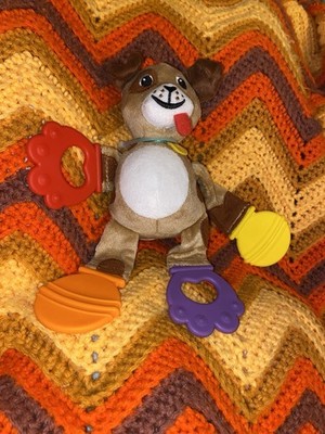 Baby Einstein Tug N Teethe Puppy Teether Teething Stuffed Plush Dog Toy
