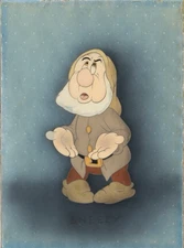 Walt Disney Snow White Seven Dwarfs '37 Rare Courvoisier Sneezy Production Cel