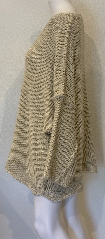 Suéter Boho EASEL De Gran Tamaño Desgastado Slouchy Talla M/L Beige Lagenlook Cómodo Foto 4 de 4