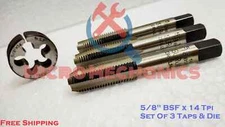 BSF Tap & Die Set 5/8" BSF 14 TPI - High Carbon Steel - Ideal For Soft Metals 