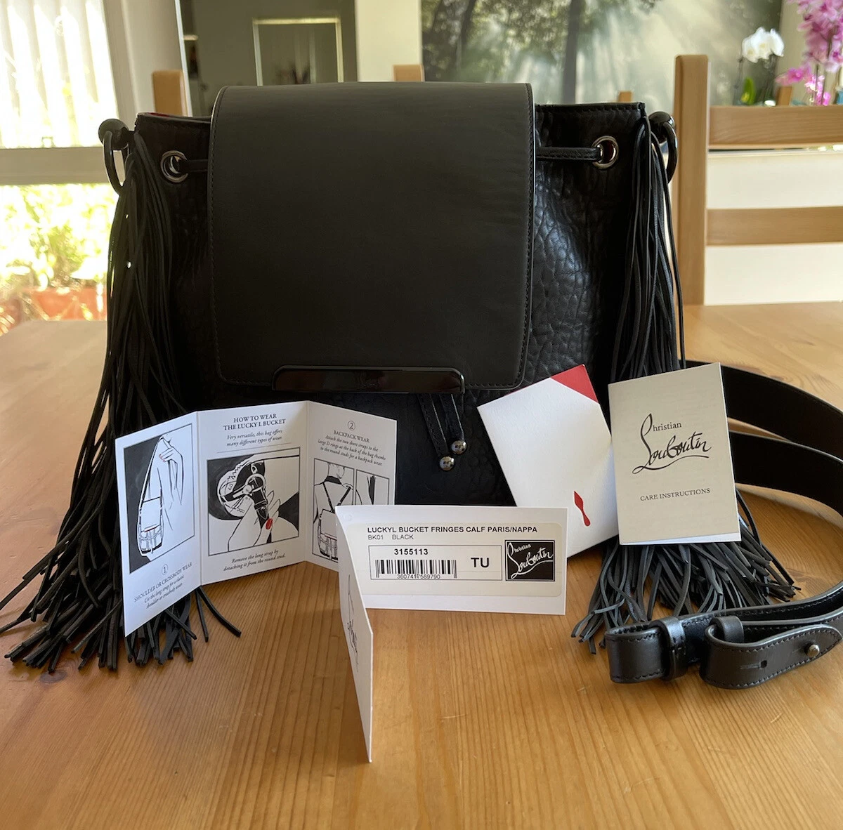 Christian Louboutin Fringe Leather Exterior Bags & Handbags for