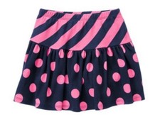 NWT Gymboree Brightest In Class BTS Navy Pink Dot Stripe Skort Skirt Girl 3 5