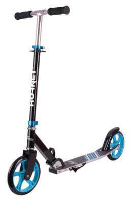 Aktion: Hudora Hornet Scooter 200 schwarz hellblau Roller Cityroller 14522