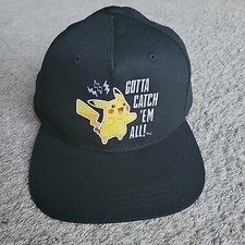 Pokemon Hat Cap Junior Boys Hip-Hop Baseball Golf Adjustable Snap Back Black