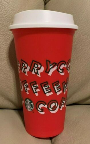STARBUCKS 2019 MERRY COFFEE TRAVEL CUP WITH LID-------NEW