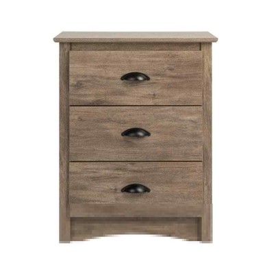 Prepac Nightstand 29'' H X 23'' W, Particle Board Rectangle 3-Drawer Drifted Gray