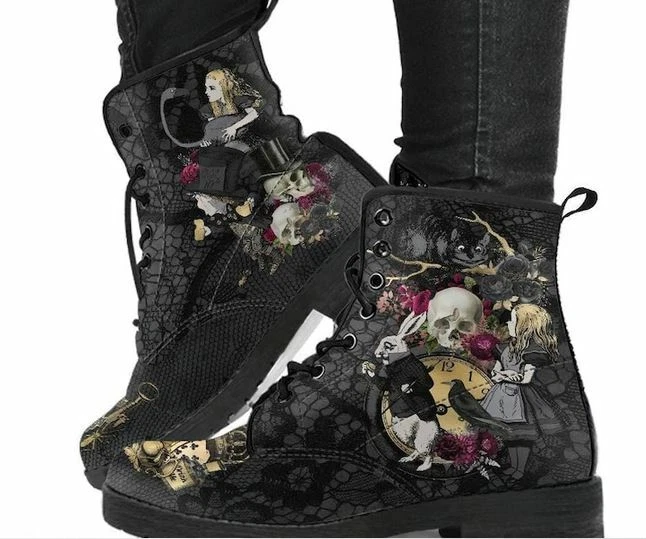 NEW STUNNING Woman s Fashion Alice In Wonderland Steampunk Ankle Boots