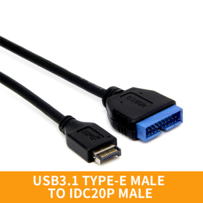 USB 3.1 Type-E Male to IDC20P Male Adapter Cable 20Pin Extension Cable 30cm New