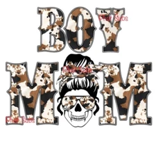 Sublimation Print Boy Mom Skull Ready to Press Heat Transfer