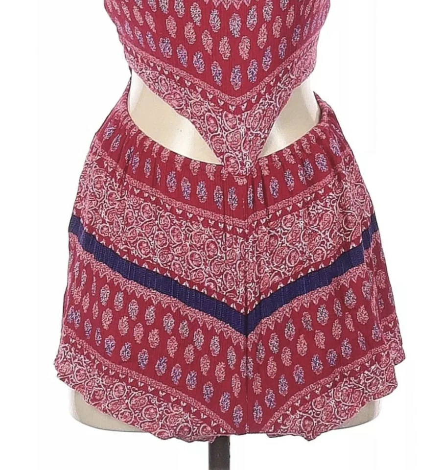 Mameluco LF Millau Rojo Estampado Bandana Boho Recortado XS NUEVO CON ETIQUETAS Foto 4 de 4
