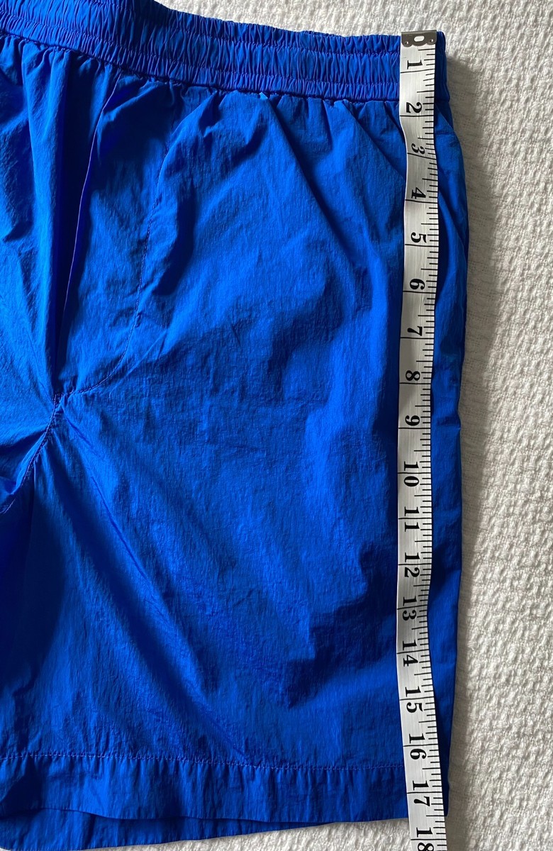Authentic Moncler Pantalone Bermuda Logo Surf Shorts Blue