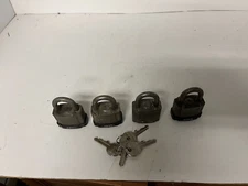 (4) ABUS #41 Padlock Laminated Steel Lock w/ Keys - 1 1/2" 30mm (KEYED ALIKE)