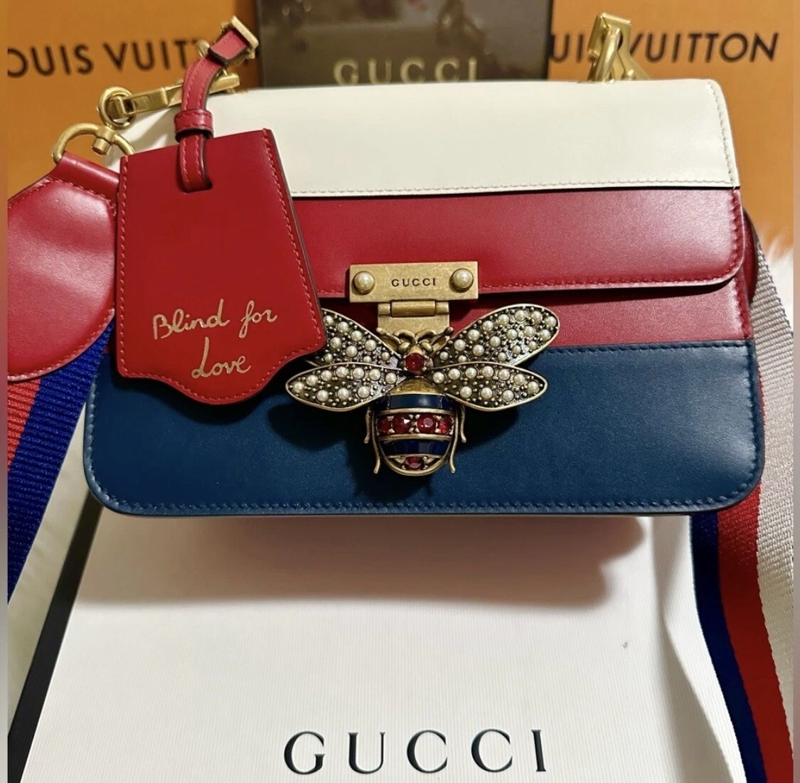 Sac épaule ou bandoulière tricolore Gucci Queen Margaret