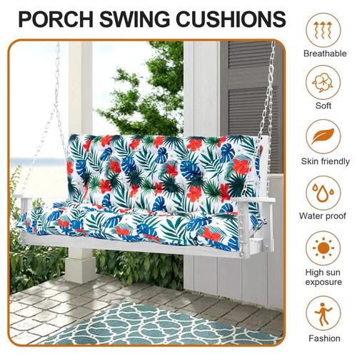 Porch Swing Cushion with Backrest,Waterproof Bench Cushion for Outdoor Furniture - Picture 10 of 13