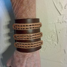 Real Leather Cuff Bracelet Handcrafted in USA 06
