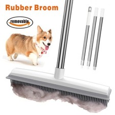 2 in1 Rubber Broom Brush Pet Hair Remover Carpet Cleaner Brush Floor Cleaning