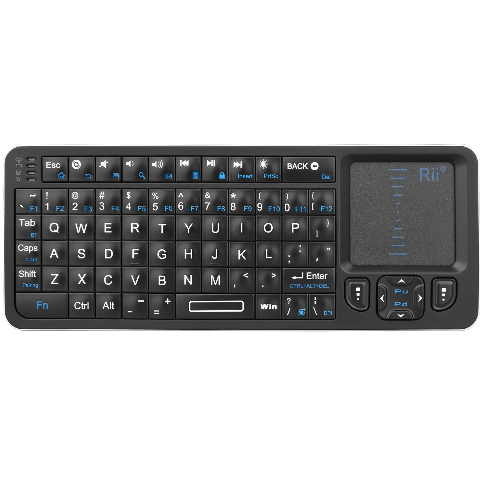Bluetooth Keyboard,Backlit 2.4GHz Wireless Keyboard with IR Learning Touchpad