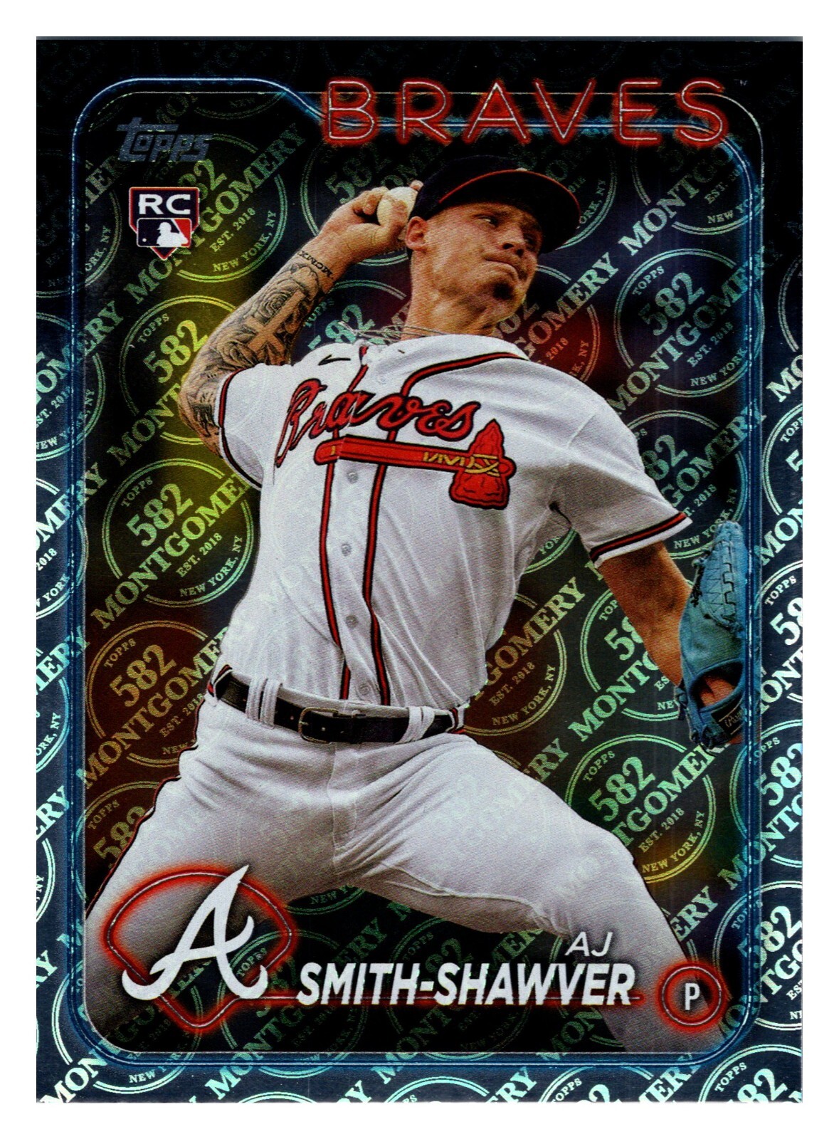 #117 AJ Smith-Shawver Atlanta Braves RC 2024 Topps 582 Montgomery Club Foil