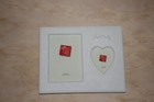 Russ Wedding Photo Picture Frame White Ceramic w/ Doves, Scrolls, Hearts, Beads — photo 1