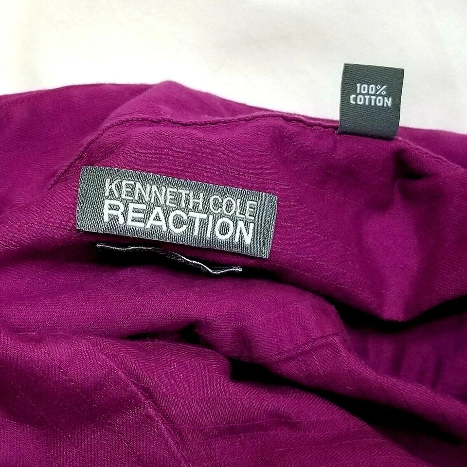 Camisa Kenneth Cole Reaction para hombre talla 16 1/2 abotonada púrpura Foto 4 de 4