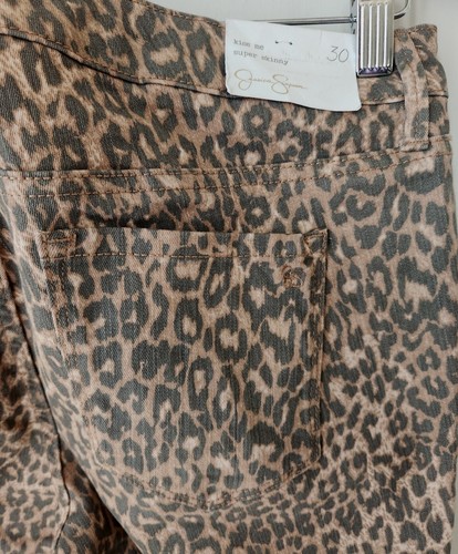 JESSICA SIMPSON Kiss Me Super Skinny Jeans size 8/30R Brown Animal Print NWT - Picture 14 of 15