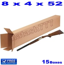 15 - 8x4x52 Cardboard Rifle Boxes Mailing Packing Shipping Corrugated Carton