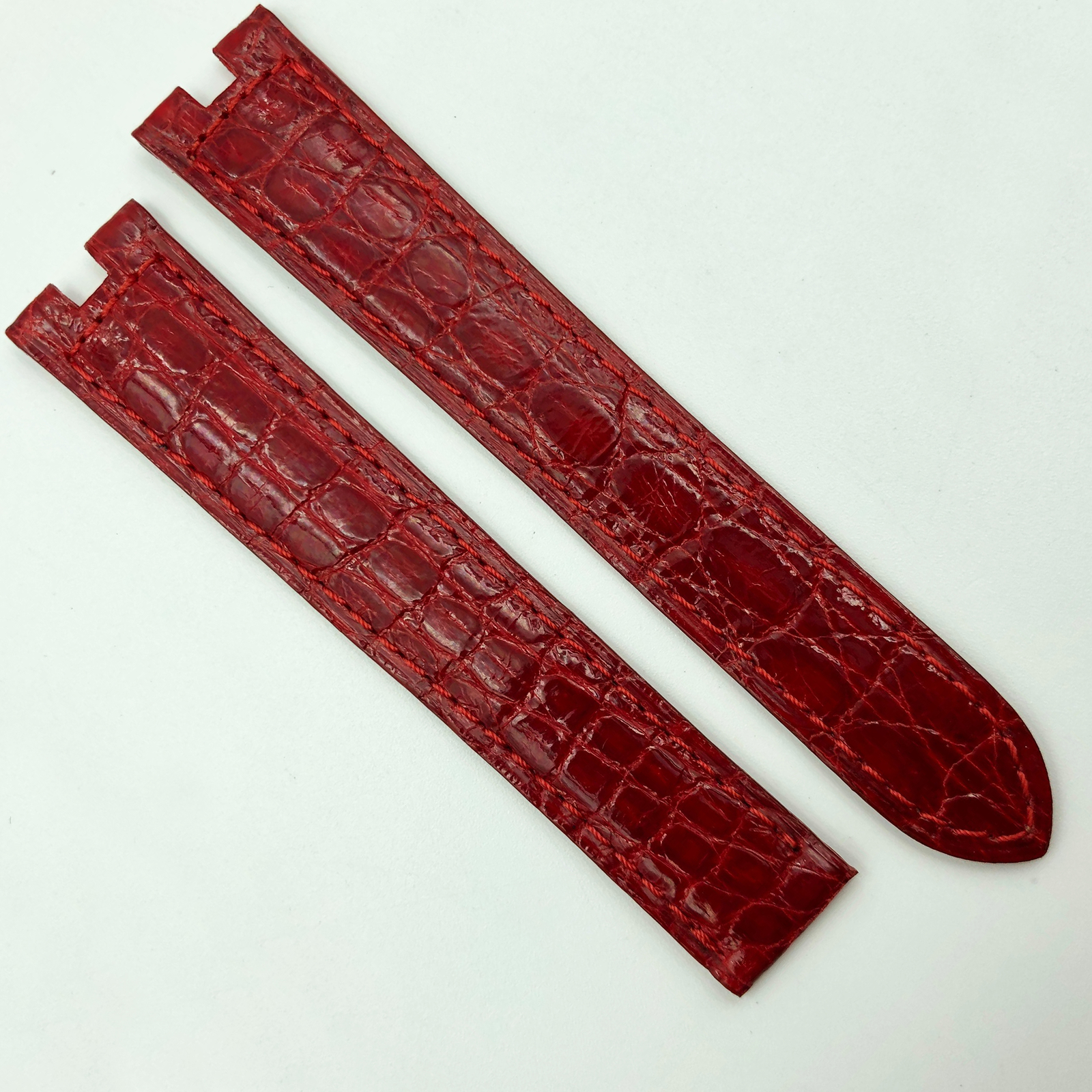 Cartier Authentic 16mm Red Leather Strap for Deployant 5HSDAC29