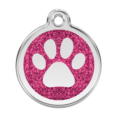 Dog Cat Pet - Red Dingo - Dog ID Tag Charm - Lifetime Guarantee - Glitter Paw