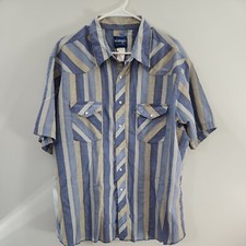 Wrangler Short Sleeve Pearl Snap Shirt 2XL Western Cowboy Rodeo Ranch