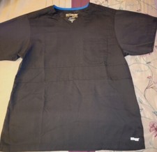 Greys Anatomy Mens Active Paneled VNeck Medical Scrub Top Black Medium 0116
