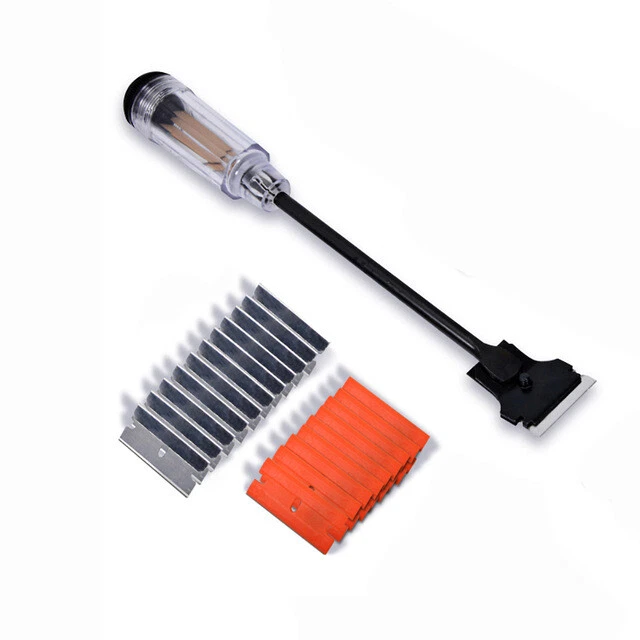 12" Razor Scraper Long Handle Decal Glue Sticker Removal Tools + 20 Blades USA - Image 2 of 4