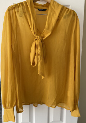 Shein Curve Gold Yellow Womans Blouse 2xl Plus Holiday Christmas | eBay