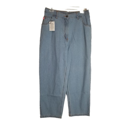 Woman Within Jeans Women's 14 WP Elastic Waist Wide Leg Light Blue Denim New