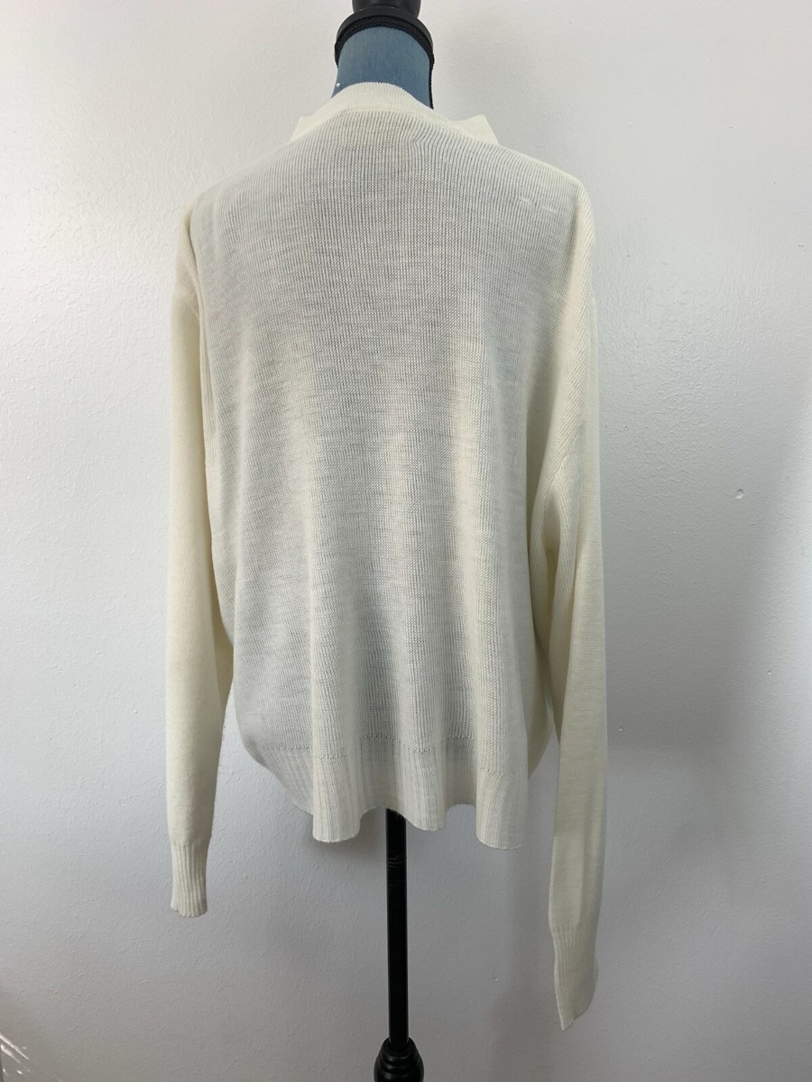 Vintage 1970's Sweater Emporium Ivory Sweater Button Up