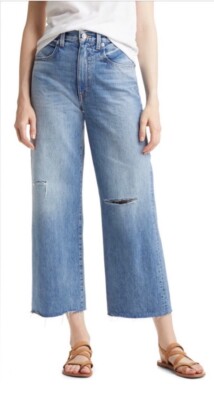 SLVRLAKE Grace Crop Rockaway High Rise Wide Leg Jeans Women s Size 29 $299