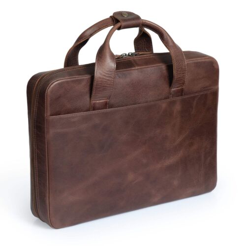 Personalisierte Leder Reise 16" Laptoptasche - Aktentasche Umhängetasche Portfolio - Bild 19 von 26
