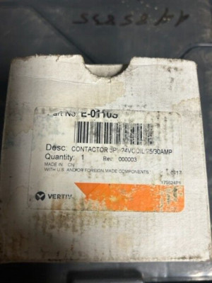 Liebert E-0110S Contactor 3PL 24VCoil 25/30Amp 75D70641J Siemens
